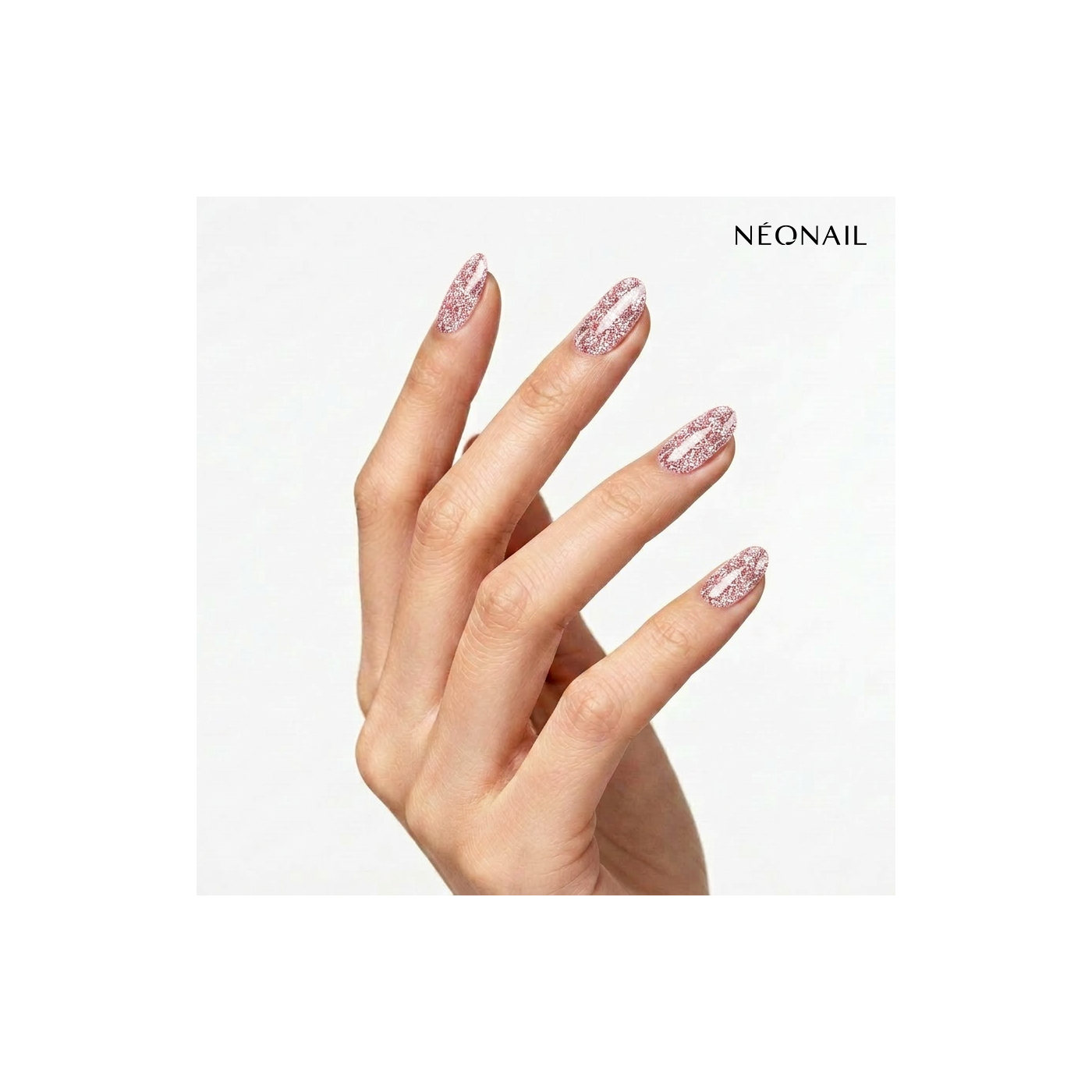 Gel Nail Stickers - manucure rose clair pailleté Gel Nail Stickers - manucure rose clair pailleté